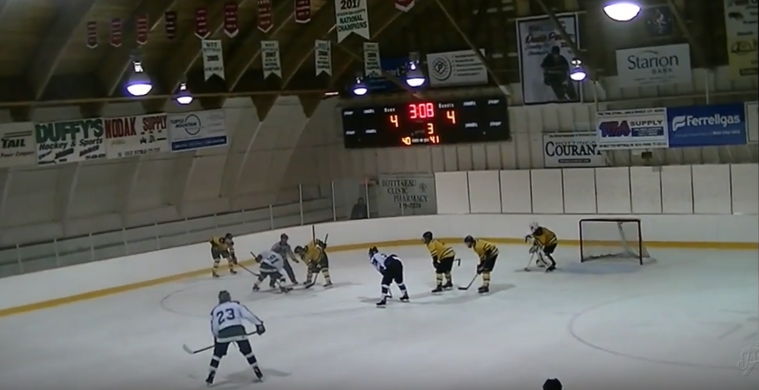 #91 Blake Carpenter would win this faceoff cleanly putting the puck onto #23 Wynter Cyr's stick.  Cyr blasted a slapshot home for the game winner in overtime.